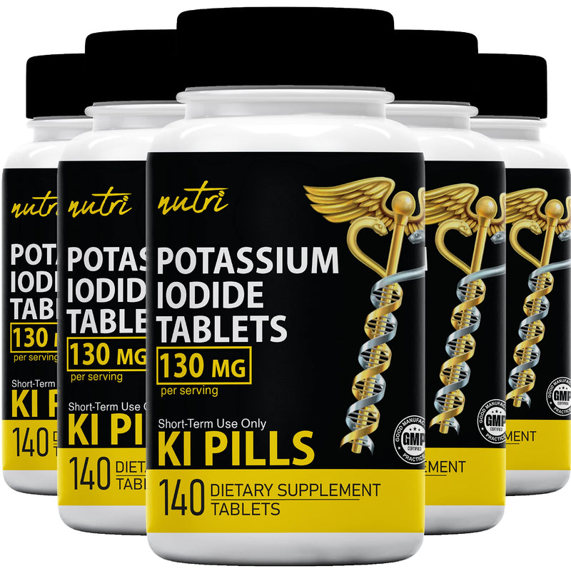 [Australia] - Nature's Fusions Potassium Iodide Tablets (Pack of 5) 130mg - 700 Tablets EXP 10/2032 - YODO Naciente - KI Pills - Yoduro de Potasio 140 Count (Pack of 5) 