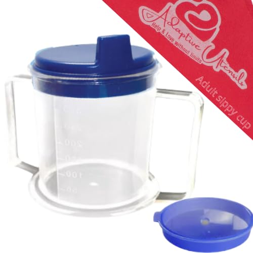 [Australia] - Adult sippy cups for elderly spill proof with straw Adult sippy cup for elderly spill proof | Spill proof cup | Set of 5 pcs with stainless steel straws and dishwasher Blue 