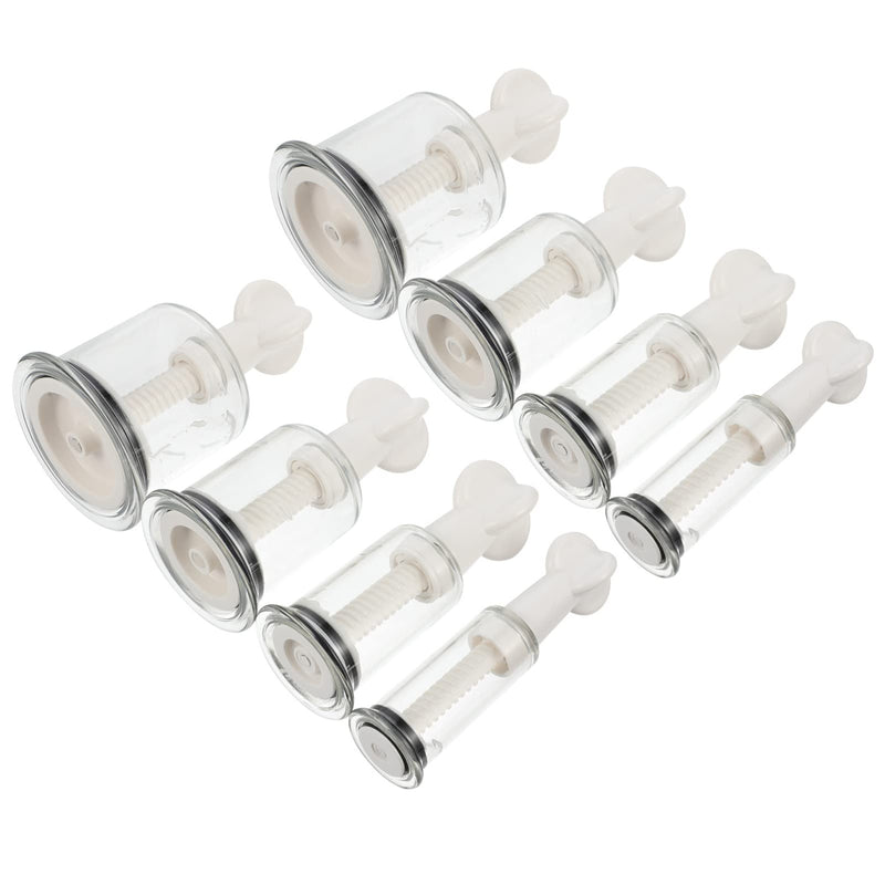 [Australia] - 8Pcs Cupping Device Pump Cupping Cups Chinese Massage Cups Vacuum Body Cupping Vacuum Cup Full Body Suit pro Tools Vacuum Cupping Cups Myofascial to Rotate Hand Twist 11X6.7cm Transparent 