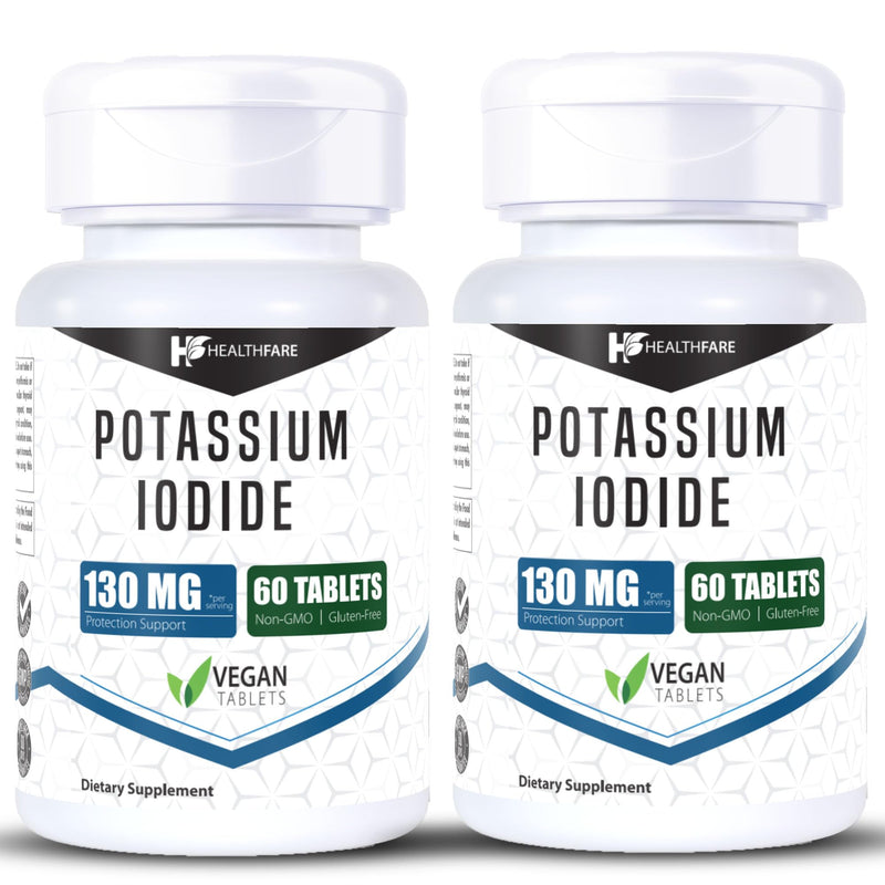 [Australia] - Potassium Iodide Fast Dissolving Tablets 130 mg (120 Tablets) EXP 05/2032 Ki Pills (2-Pack) Unflavored 60 Count (Pack of 2) 