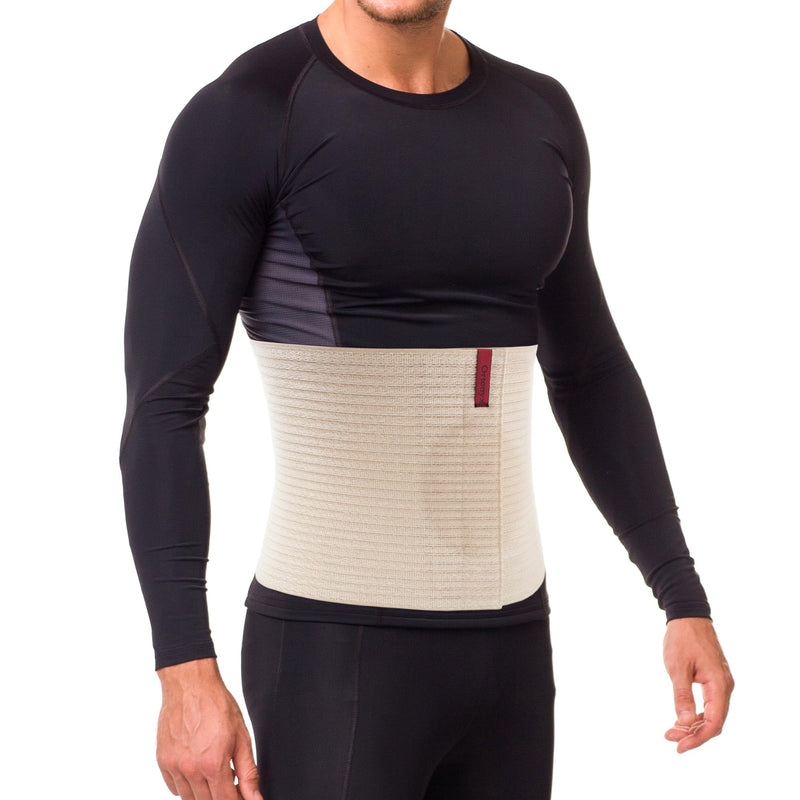 [Australia] - ORTONYX Premium Umbilical Hernia Belt for Men and Women / 10.25" Abdominal Binder With Hernia Support Pad - Navel Ventral Epigastric Incisional and Belly Button Hernias - Beige OX5241-10-S/M S/M (up to 32") 