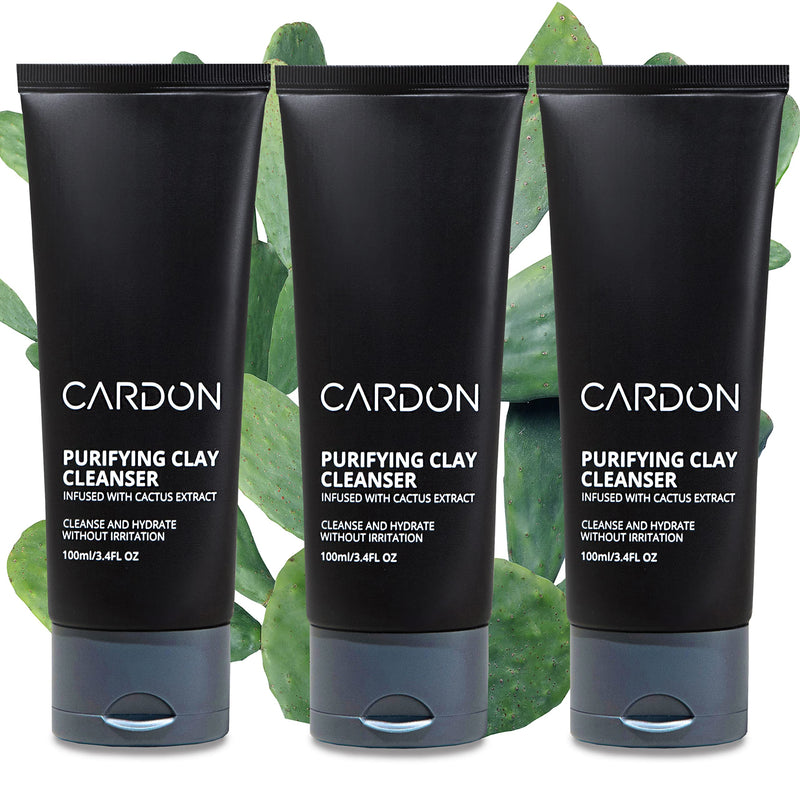 Cardon Men's Deep Pore Cleaning Clay Face Wash, 4x Better Than Charcoal, Oily, Acne-Prone Skin | Korean Premium Skin Care | Remove Face Oil & Dirt, (3 CT) 3.4 Fl Oz (Pack of 3)