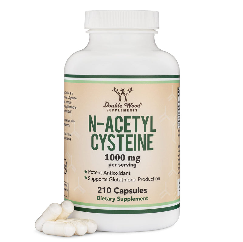 [Australia] - NAC Supplement N-Acetyl Cysteine (1,000mg Per Serving 500mg Per Cap, 210 Capsules) (Third Party Tested) with Odor Masking Technology to Boost Glutathione Levels by Double Wood 