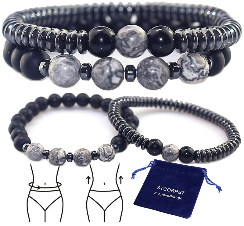 [Australia] - Gifts for Women, Gifts for Women, Magnetic Bracelet Arthritis Energy Healthy Jewelry Therapy for Sleep, Hematite Bracelet, Crystal Jewelry Bring Luck, Prosperity and Happiness 