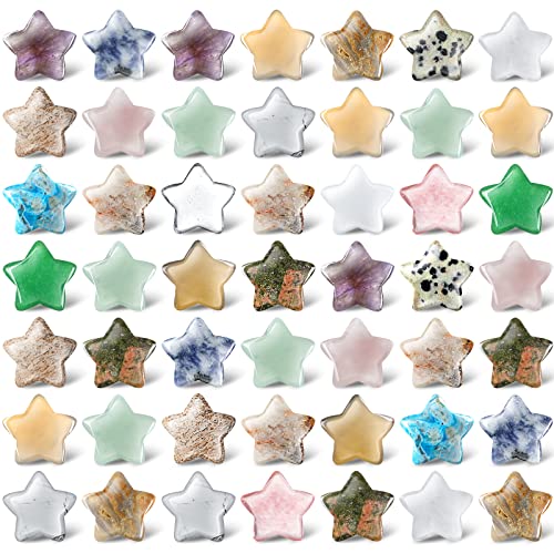 Nuenen 50 Pcs Star Shaped Crystals Bulk, 0.8 Inch Healing Stone, Lovely