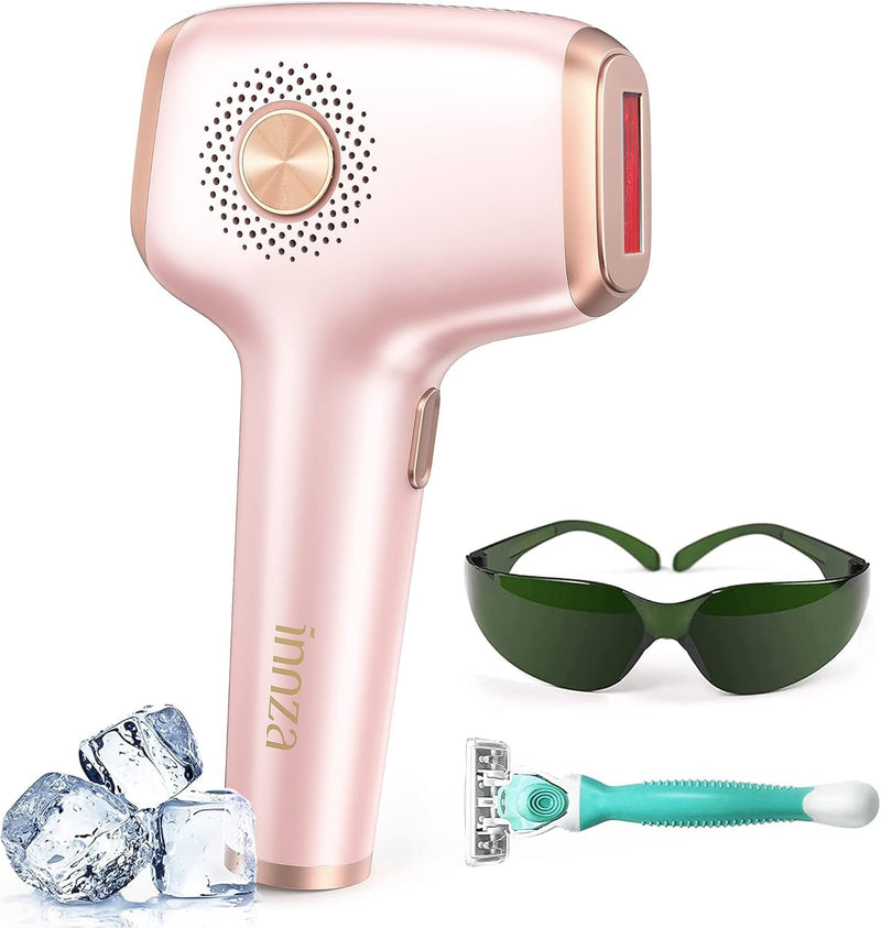 [Australia] - INNZA IPL Hair Removal with Ice Cooling Care Function for Women,Long-Lasting Results,999,999 Flashes Painless IPL Hair Remover, Hair Removal Device for Armpits Legs Arms Bikini Line Rose Gold 