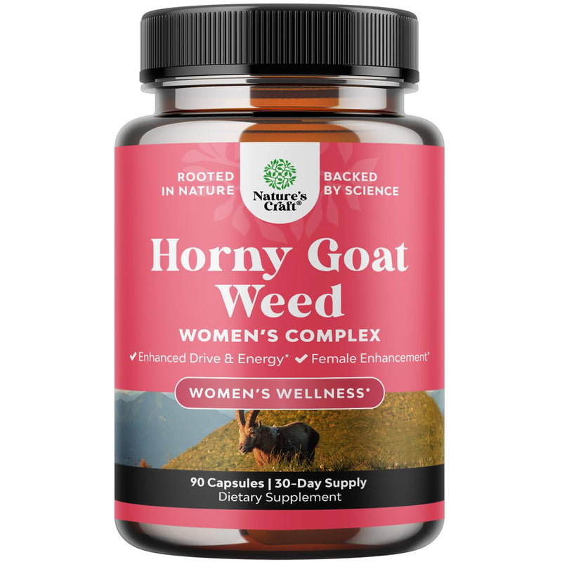 [Australia] - Horny Goat Weed for Women Complex - Invigorating Female Support Blend with Ashwagandha Panax Ginseng and Maca Root Capsules for Women for Helps Increase Drive Energy and Mood and Curb Dryness 