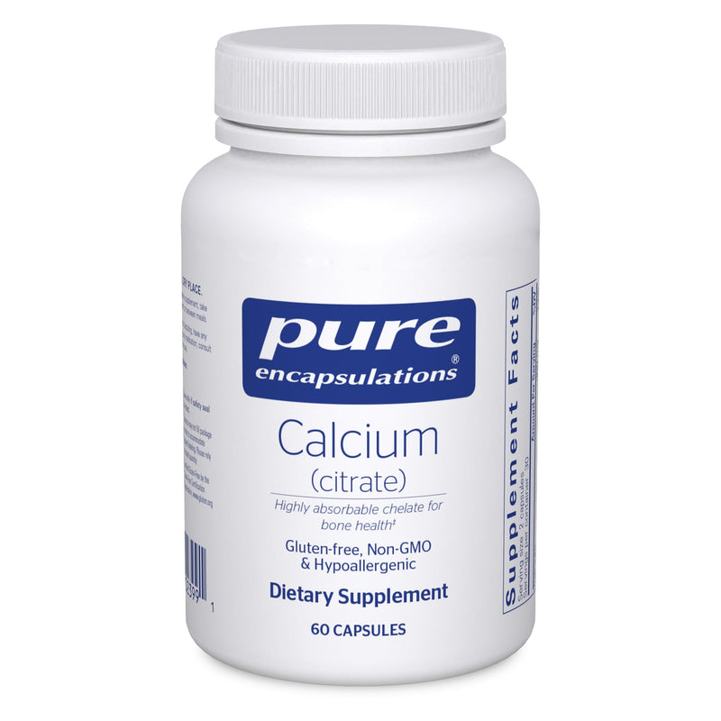 Pure Encapsulations Calcium (Citrate), 60 Capsules | Supplement for Bone, Teeth, Colon, and Cardiovascular Health Support*, with Premium Calcium Citrate 60 Count (Pack of 1)