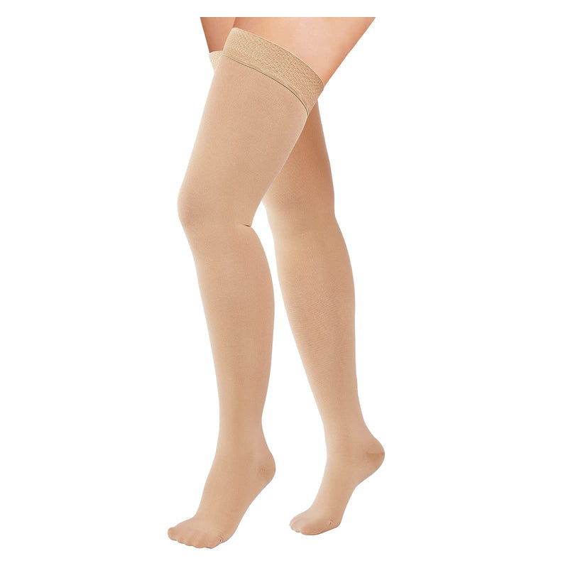 [Australia] - Compression Stockings for Women & Men, 15-20mmHg Thigh High Compression Socks,Closed Toe Medical Compression Socks with Silicone Dot Band-Best Support for Running Nursing Sports Varicose Veins Beige XX-Large 