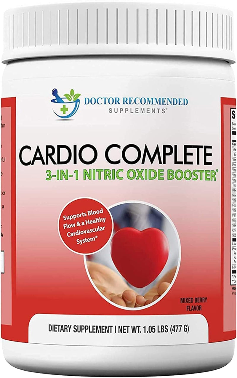 [Australia] - Cardio Complete - Heart Health Support Powder Supplement - 3-in-1 Nitric Oxide Booster with 5,000 L-Arginine, 1,000mg L-Citrulline, and Hawthorn Berry 30 Servings (Pack of 1) 