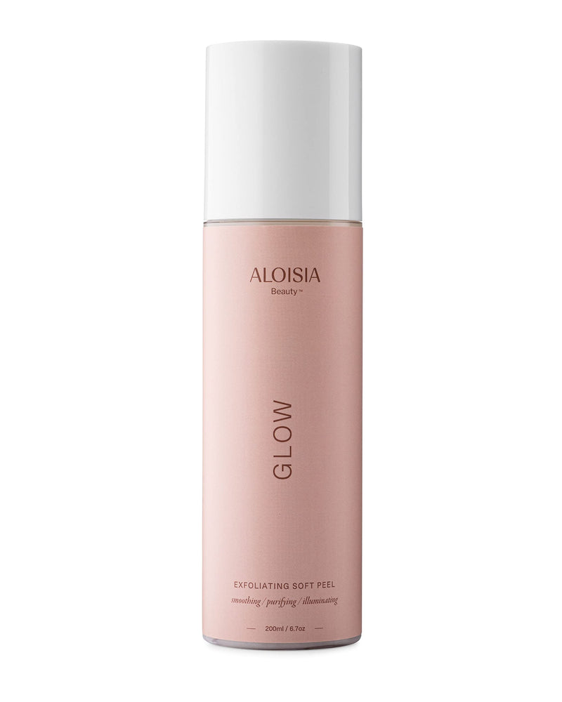GLOW Exfoliating Soft Facial Peel Gel – Gentle Enzyme Exfoliator with Papaya, Licorice Root, Green Tea, Aloe & Vitamin E, 6.7 oz