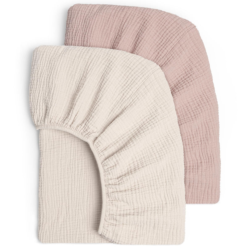 [Australia] - Lulu moon Muslin Crib Sheets - Fitted Crib Mattress Sheets for Boys and Girl - 28"x 52", 2 Pack (Cream & Sand) Cream & Sand 