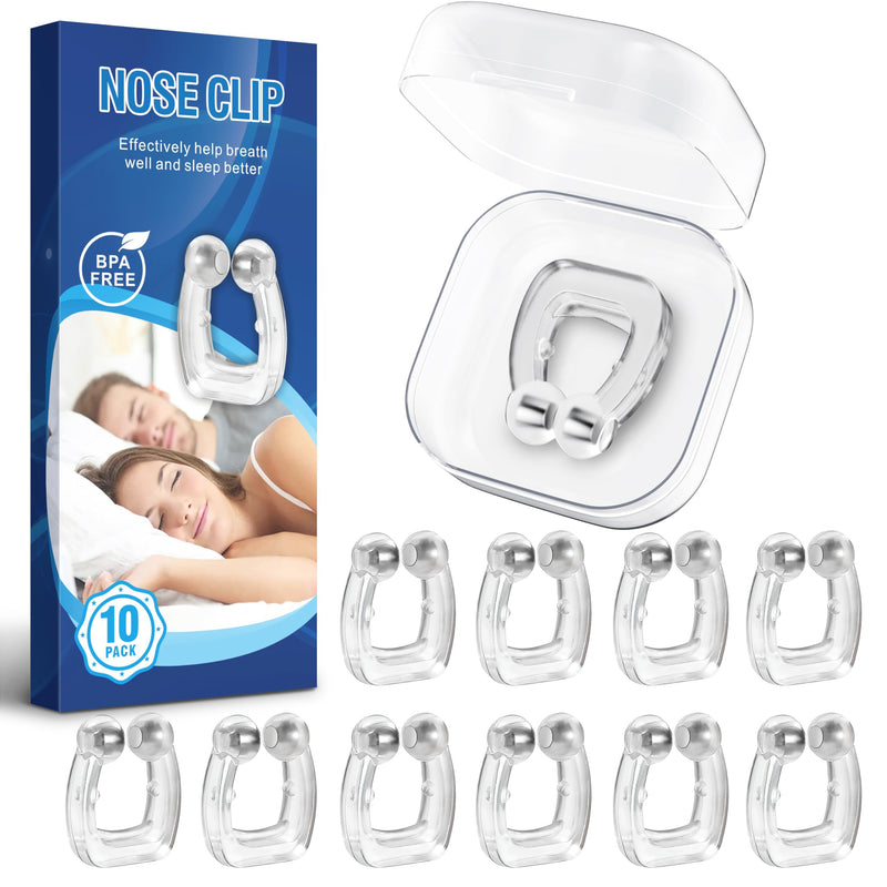 [Australia] - Anti Snoring Devices, Anngola Snoring Solution, Silicone Magnetic Anti Snoring Nose Clip, Effective Hale Breathing Aid, Stop Snoring to Restful Sleep(10 Pack) 