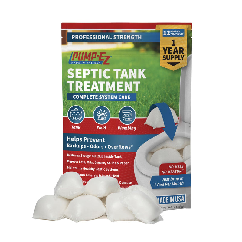 [Australia] - Enzyme Septic Tank Treatment Tablets, 1-Year Supply Home Value Pack, Septic System Bacteria, Premeasured - Extra Strength, No Mess, Made in the USA (12 Toilet Drop-in Pods) 