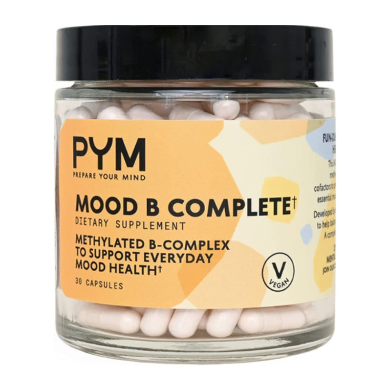 PYM Mood B Complete (30 Count) Methylated B Complex (Vitamins B6 & B12) | B Complex, B6 & B12, Methylated B Complex for Everyday Mood & Energy | Non-GMO, No Added Sugar, Natural, Vegan, Gluten-Free 30 Count (Pack of 1)