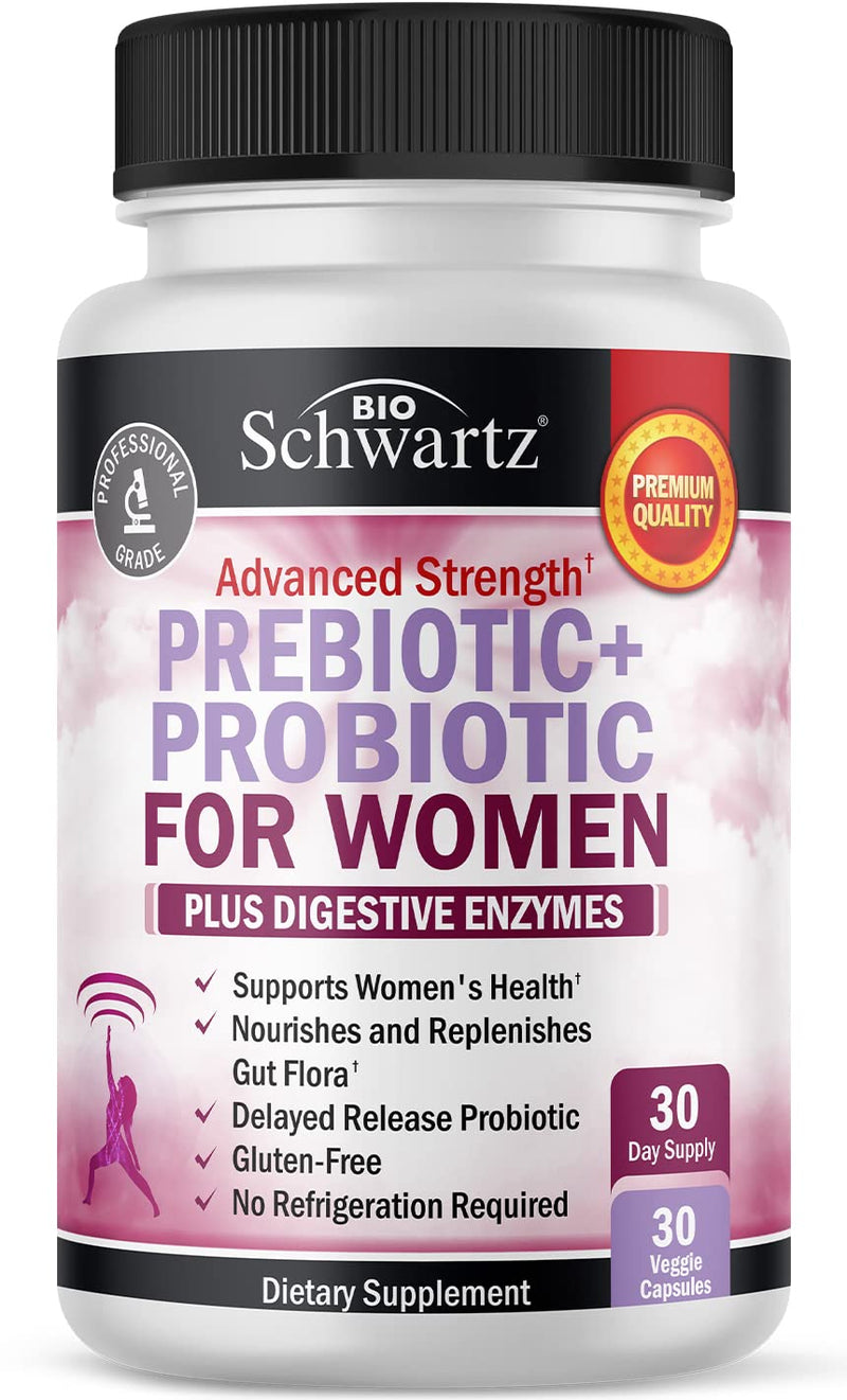 [Australia] - Prebiotics and Probiotics for Women - for Gut, Vaginal and Immune Health Support with Black Cohosh and Red Clover - Whole Food Digestive Enzymes Capsules, Lactobacillus Probiotic Supplement, 30 Count 30 Count (Pack of 1) 