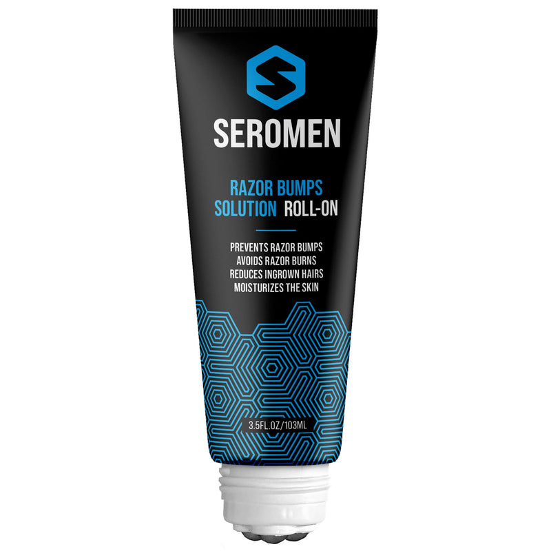 [Australia] - Seromen Razor Bump Treatment for Men - Ingrown Hair Treatment for Men - Face & Body After Shave & Razor Burn Treatment - Metal Roll On Soothes Skin & Calms Irritation (3.5fl.oz) Made in USA. 
