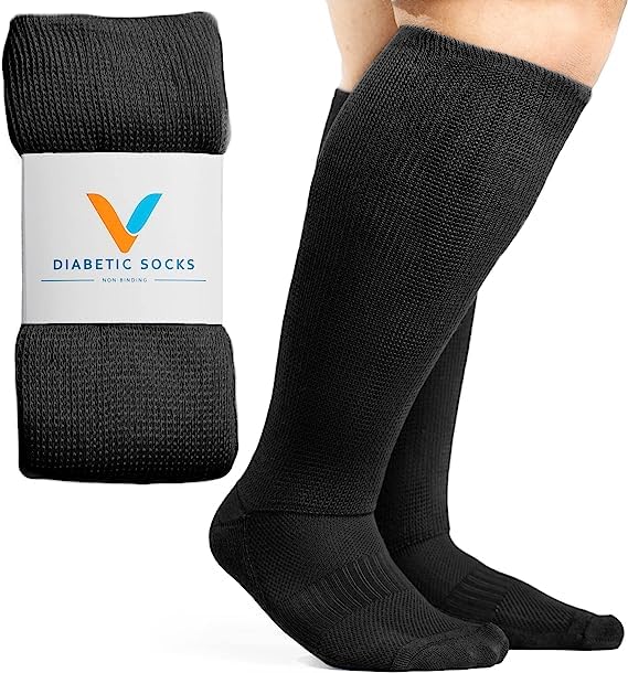 [Australia] - Viasox Non-Binding Diabetic Socks for Men & Women X-Large Black 