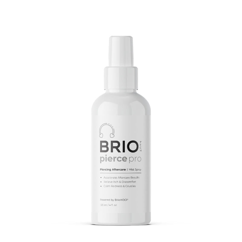 [Australia] - BRIOTECH Pierce Pro Piercing Aftercare Spray, Gentle Hypochlorous Acid Spray, Calm Redness & Itch, Reduce Bumps & Crust, Zero-Contact, No Rinse, No Residue HOCl Spray, 3.4 fl oz 