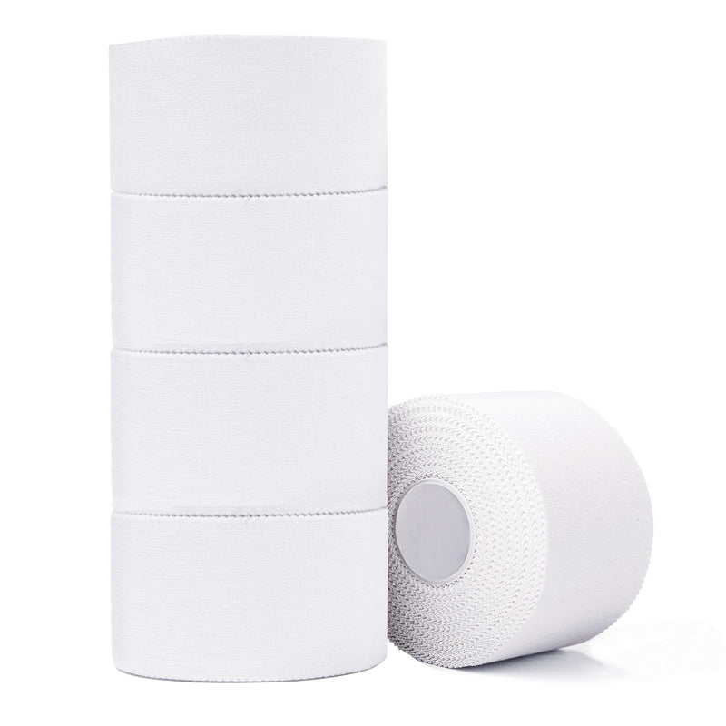 [Australia] - Athletic Tape,5 Pack White Sports Tape,Very Strong No Sticky Residue Wrist Ankle Tape for Gymnastics Boxing Lacrosse Climbing Hockey Bat Injuries Medical (1.5 Inches X 50 Yards) White Athletic Tape (Cotton) -5 Rolls 