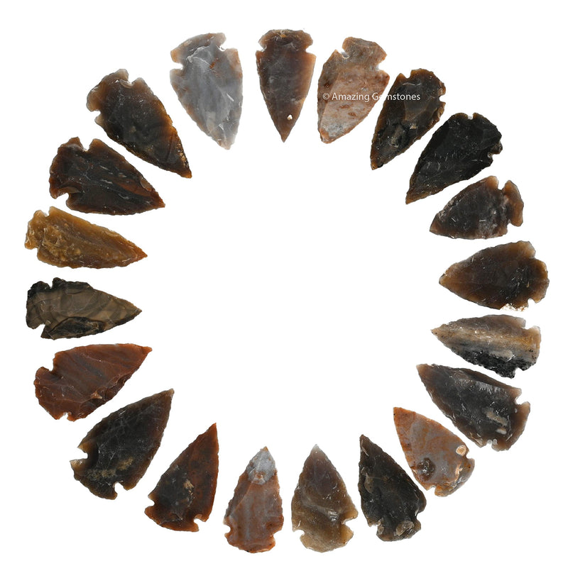 [Australia] - 20 Pieces Fancy Jasper Arrowhead, Crystal and Healing Stone Flint Rock Arrow Head - 1" to 1.5" Arrowheads for DIY Project Craft Point Jewelry Making 20 Pieces (Small) 