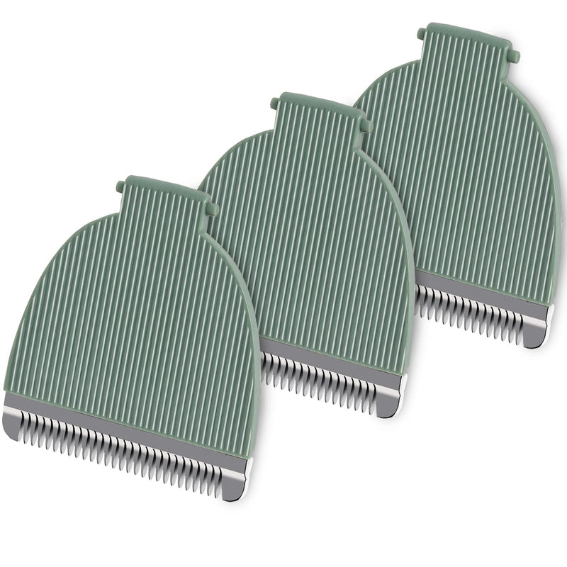 [Australia] - 3 Pack Replacement Blades Compatible with Meridian Trimmer, Hygienic Ceramic Replacement Blades Compatible with Meridian Body Trimmer (Onyx & Sage), Green 