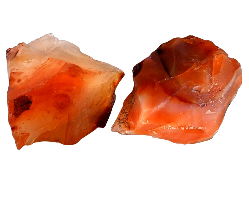 [Australia] - 2 Pieces Carnelian Raw Crystals and Healing Stones, Natural Rocks for Tumbling and DIY Raw Stones and Crystals 2 Pieces 