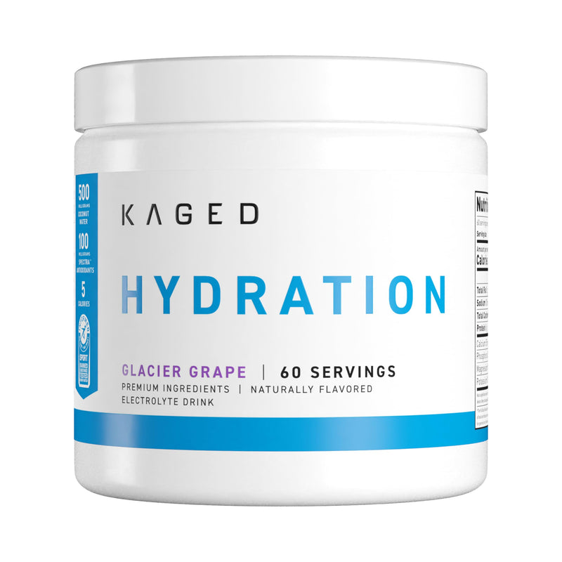 [Australia] - Kaged Hydration Electrolytes Powder | Glacier Grape | Hydra-Charge Sports Drink Mix | Pre, Post, Intra Workout | Low Carb, Vegan, Gluten Free | Supplements for Men & Women | 60 Servings 
