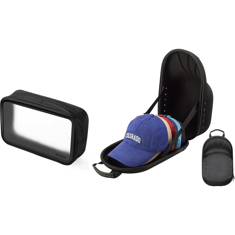 ProCase Travel Toiletry Pouch Bundle with Hat Organizer Travel Case