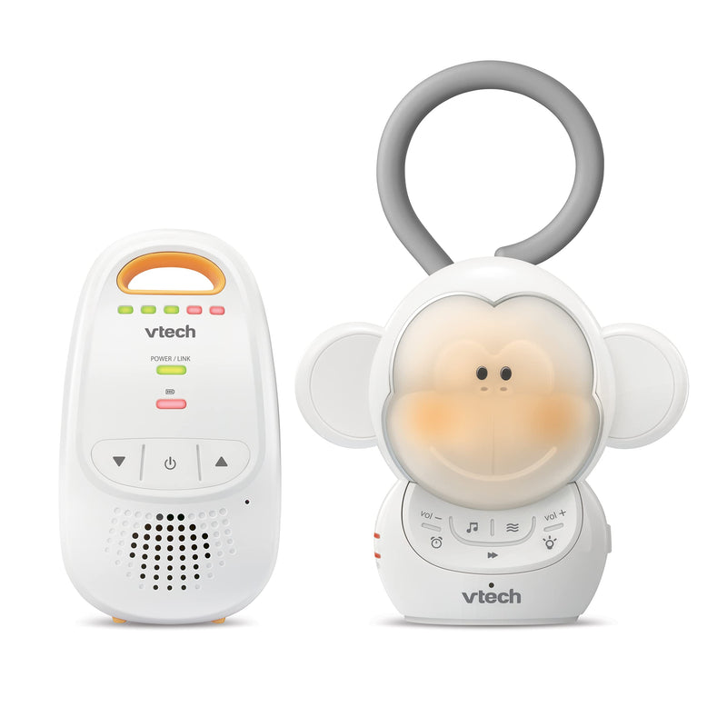 [Australia] - VTech DM1411 Audio Baby Monitor & Portable Soother Dual-Unit Rechargeable Battery, Long Range, Soft-Glow Night Light, Soothing Sounds & Lullabies, Digital Wireless Transmission, Sound Indicator 