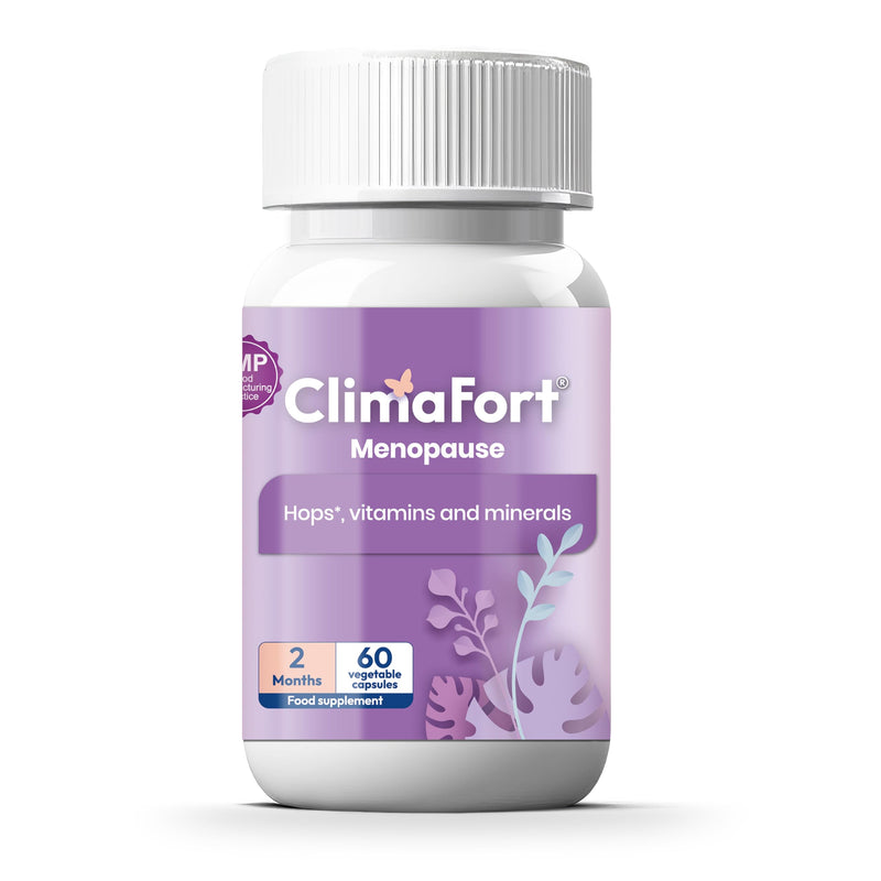 Climafort [2-Month Supply Menopause Support | Hot Flashes & Night Sweats | Menopause relief pills with Hops, vitamins & minerals | Hormone-free, soy-free | Perimenopause support | 60 capsules