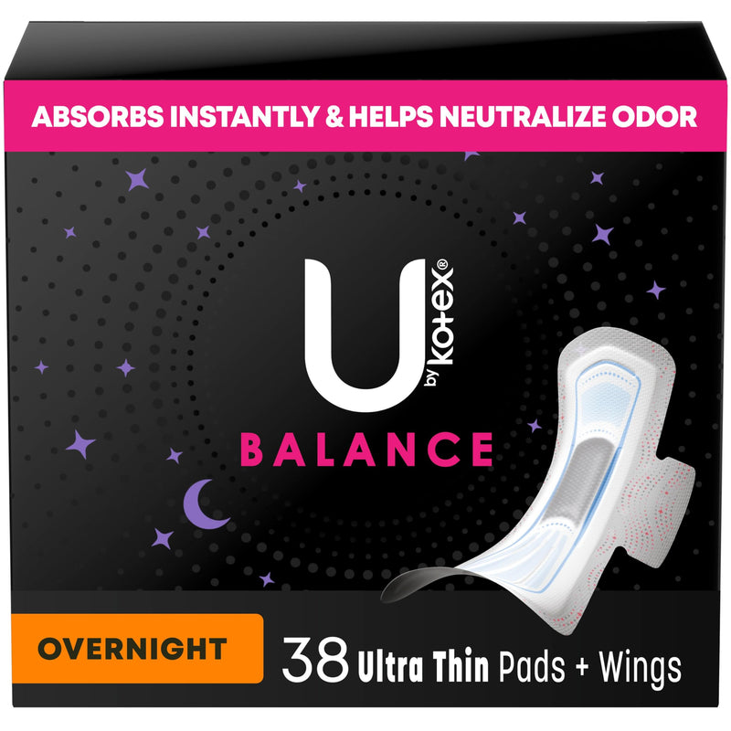 [Australia] - U by Kotex Balance Ultra Thin Overnight Pads with Wings, 38 Count 