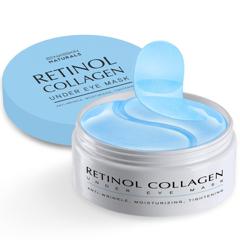 [Australia] - Enaskin Naturals Under Eye Patches for Dark Circles: 30 Pairs Retinol Collagen Eye Gels Mask - Reduce Wrinkles Puffy & Bags - Skin Treatment Pads - Anti Aging Moisturizer For Women (Blue) Blue 
