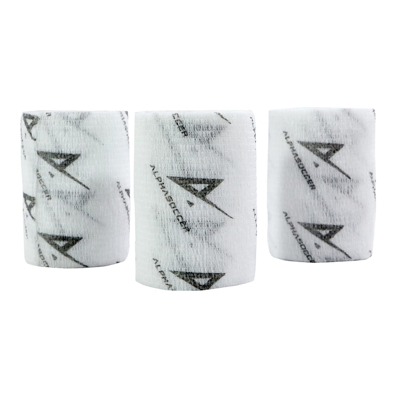 Alpha Wrap Athletic Tape Box - Pre Wrap Tape for Shin Guards, Soccer Tape Sports Wrap Set 12 Pack White