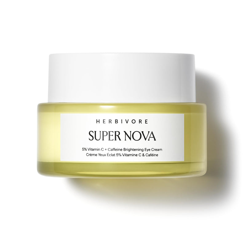 HERBIVORE Super Nova Eye Cream | Brightening with Vitamin C, 0.5 oz | Targets dark circles and puffiness with a plant-based vegan formula. Helps brighten tired-looking under eyes