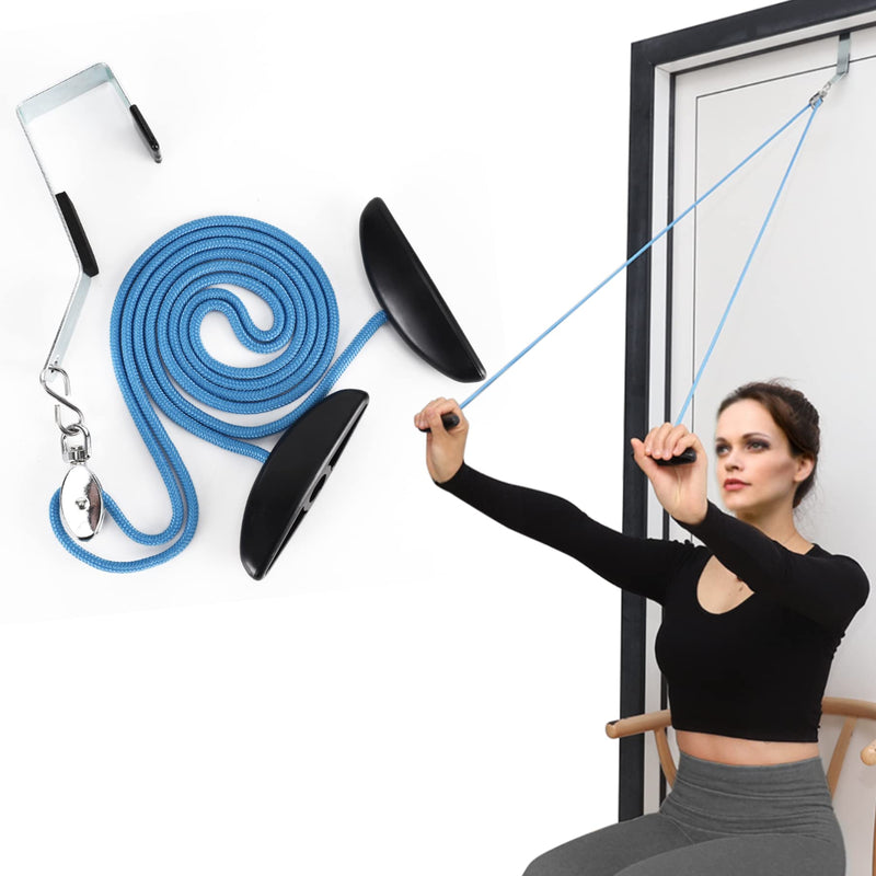 [Australia] - Shoulder Pulley Over The Door Physical Therapy System, Exercise Pulley for Physical Therapy, Alleviate Shoulder Pain and Facilitate Recovery from Surgery (Blue) 