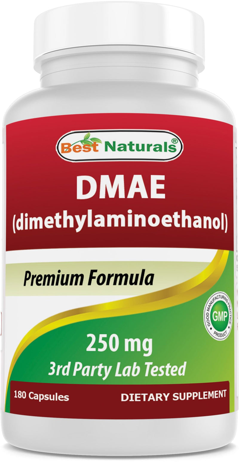 [Australia] - Best Naturals DMAE Supplement 250 mg 180 Capsules - Dimethylaminoethanol Bitartrate 