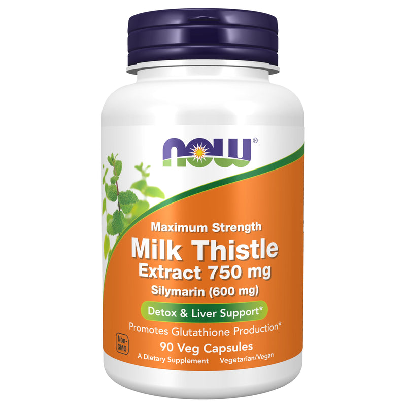[Australia] - NOW Foods Milk Thistle Extract 750 mg Silymarin (600 mg), Maximum Strength - 90 Veg Capsules 
