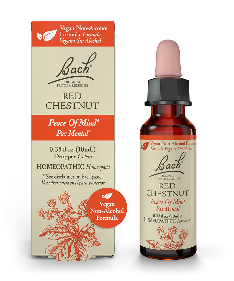 [Australia] - Bach Original Flower Remedies, Red Chestnut for Peace of Mind (Non-Alcohol Formula), Natural Homeopathic Flower Essence, Holistic Wellness and Stress Relief, Vegan, 10mL Dropper 