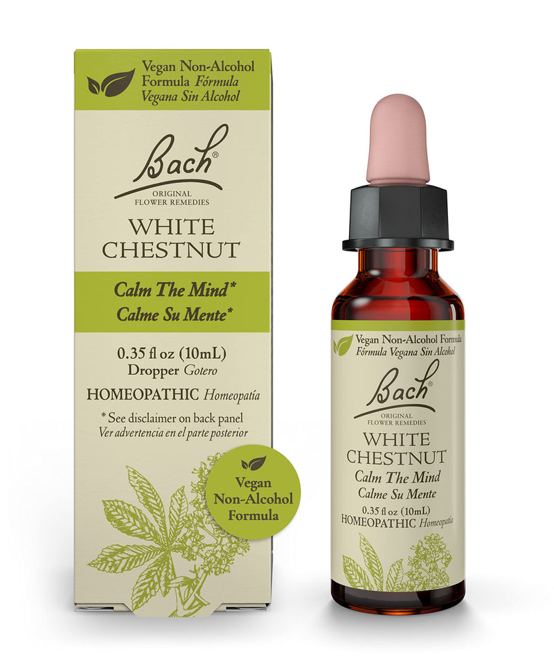 [Australia] - Bach Original Flower Remedies, White Chestnut for Calming Repetitive Thoughts (Non-Alcohol Formula), Natural Homeopathic Flower Essence, Holistic Wellness, Vegan, 10mL Dropper 