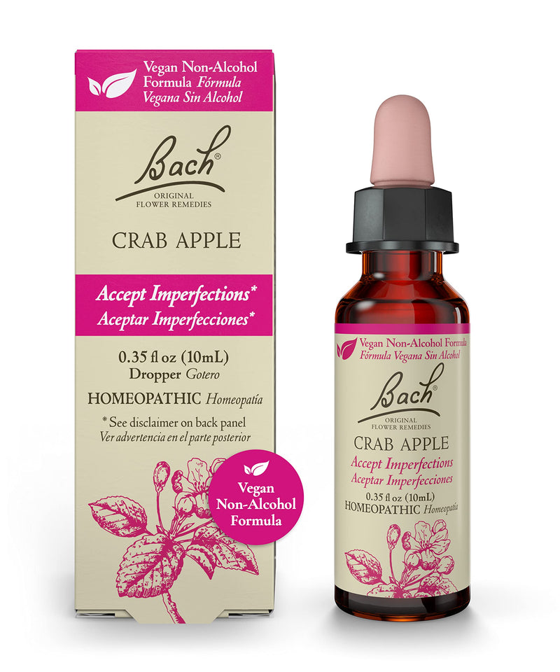 [Australia] - Bach Original Flower Remedies, Crab Apple for Accepting Imperfections (Non-Alcohol Formula), Natural Homeopathic Flower Essence, Holistic Wellness and Stress Relief, Vegan, 10mL Dropper 