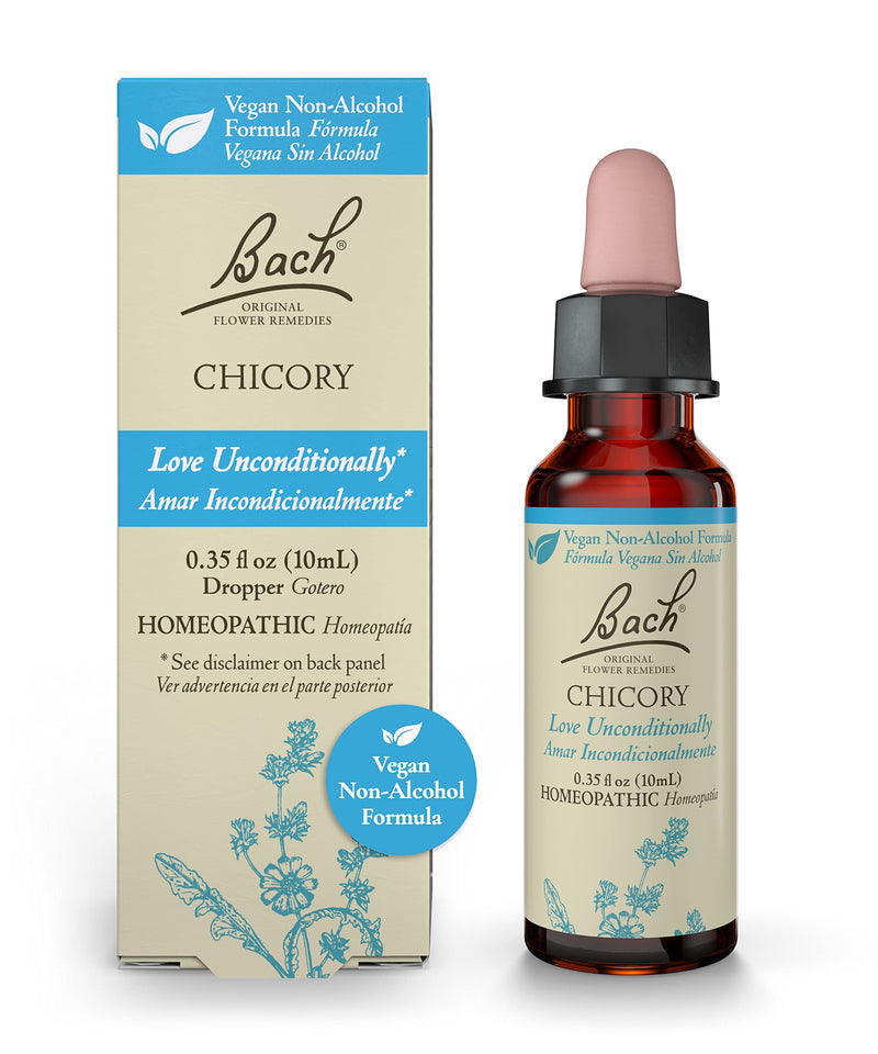 [Australia] - Bach Original Flower Remedies, Chicory for Unconditional Love (Non-Alcohol Formula), Natural Homeopathic Flower Essence, Holistic Wellness and Stress Relief, Vegan, 10mL Dropper 