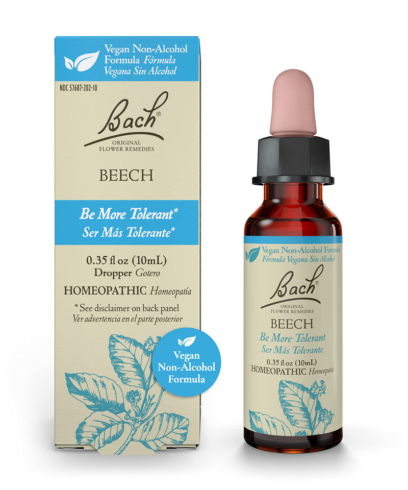 [Australia] - Bach Original Flower Remedies, Beech for Tolerance (Non-Alcohol Formula), Natural Homeopathic Flower Essence, Holistic Wellness and Stress Relief, Vegan, 10mL Dropper 