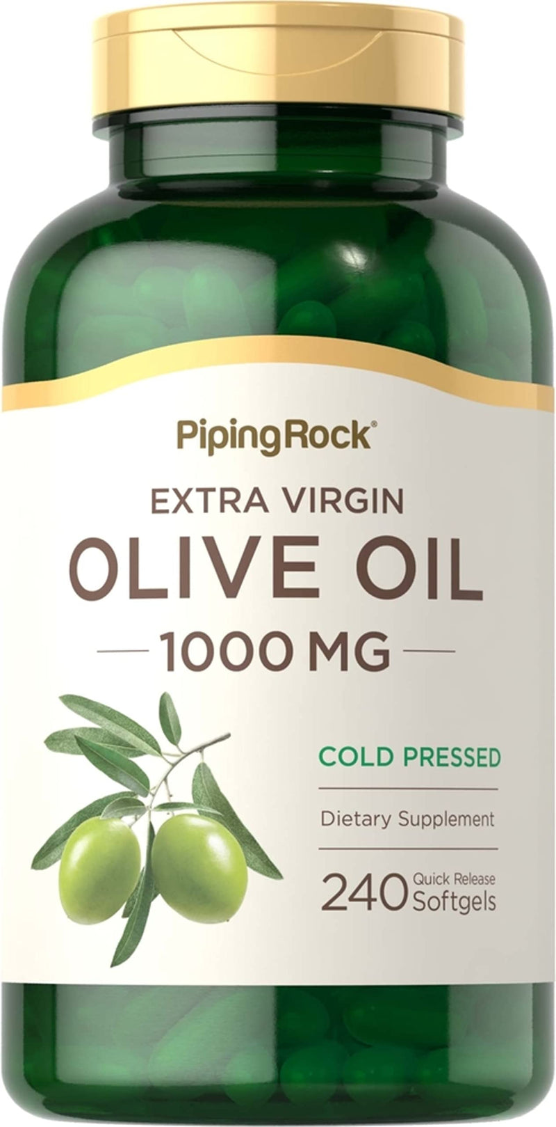 [Australia] - Piping Rock Olive Oil Softgels 1000mg | 240 Count | Extra Virgin Olive Oil | Cold Pressed Supplement | Gluten Free, Non-GMO 