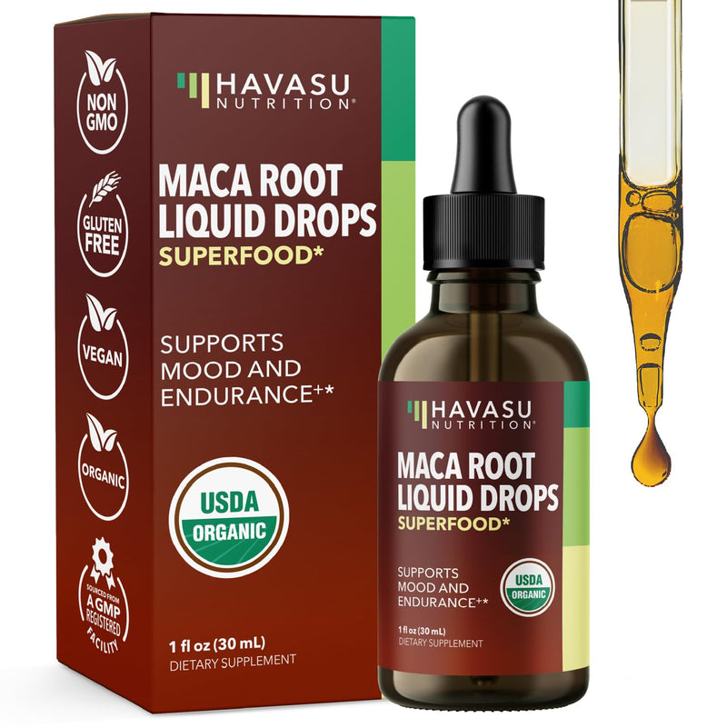 [Australia] - Organic Maca Root Liquid Drops - Supports Hormone Balance, Mood, and Energy in Women and Men - Lepidium Meyenii to Support Performance and Vitality - Non-GMO, Vegan, Unflavored - 60 Servings 