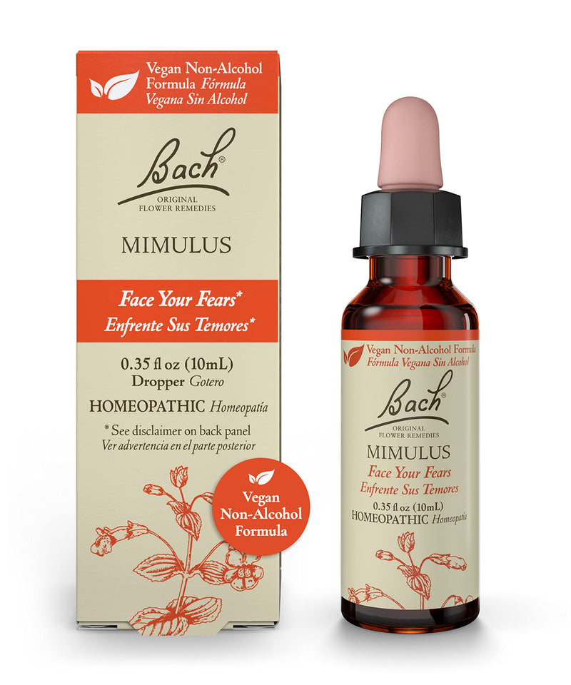 [Australia] - Bach Original Flower Remedies, Mimulus for Facing Fears (Non-Alcohol Formula), Natural Homeopathic Flower Essence, Holistic Wellness and Stress Relief, Vegan, 10mL Dropper 