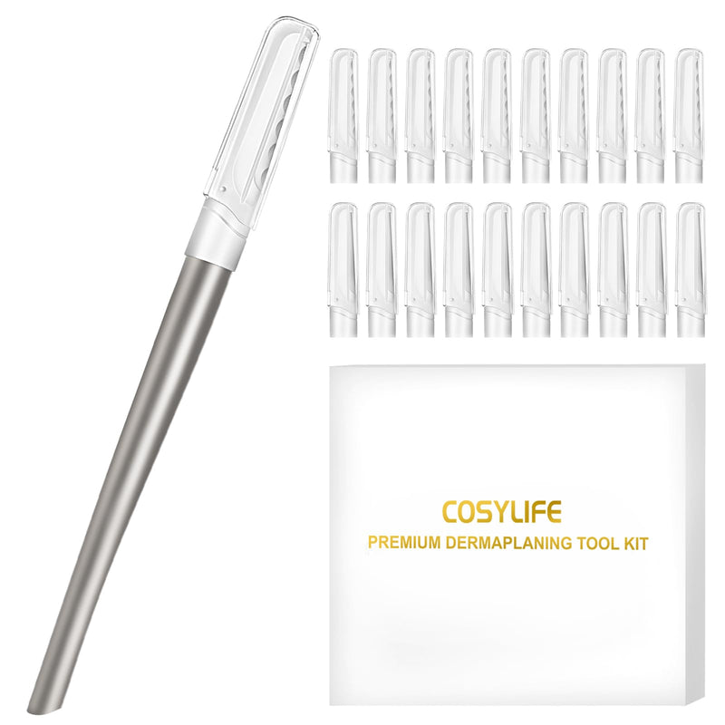 [Australia] - Dermaplaning Tool for Face, 20 Blade Refills, Dermaplane Razor for Face, Hair Remover Blade for Eyebrows and Peach Fuzz, Facial Shaver for Women That Helps Exfoliate and Smooth The Skin 