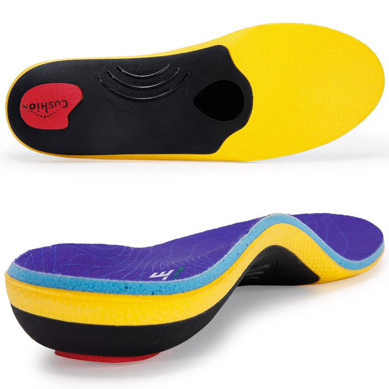 [Australia] - VALSOLE Heavy Duty Support Pain Relief Orthotics - 220+ lbs Plantar Fasciitis High Arch Support Insoles for Men Women, Flat Feet Insert, Work Boot Shoe Insole, Absorb Shock with Every Step MEN 10-10 1/2 | WOMEN 12-12 1/2--(290mm) Blue-xva227 