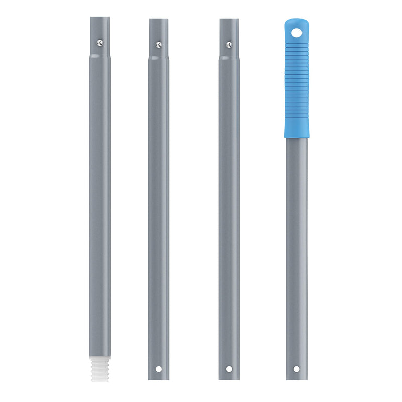 [Australia] - MR.SIGA 54.3 inch Long Extension Pole, Adjustable 4 Pieces Aluminum Pole for Window Squeegee Silver & Blue 