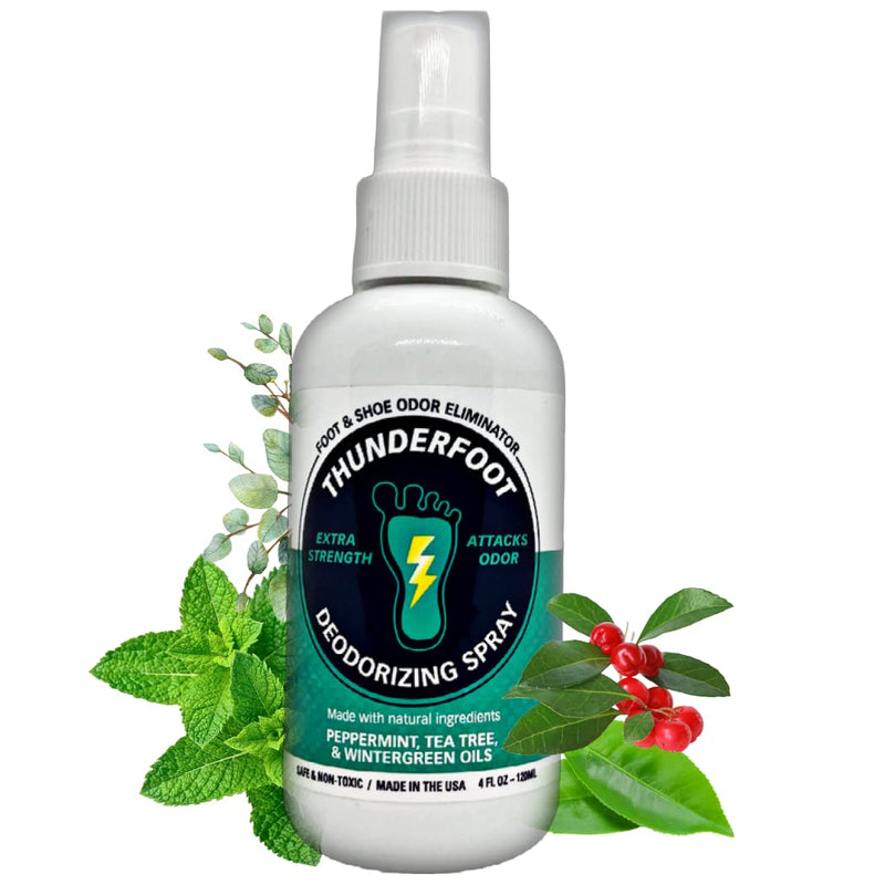 [Australia] - Thunderfoot Natural Shoe and Foot deodorizing Spray- Mint Scent - Shoe Odor Eliminator, Shoe Spray Deodorizer, Shoe freshener, Foot Deodorizer, Odor Eliminator for Shoes (4 OZ) 